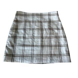 J Crew wool blend plaid lined skirt size 14